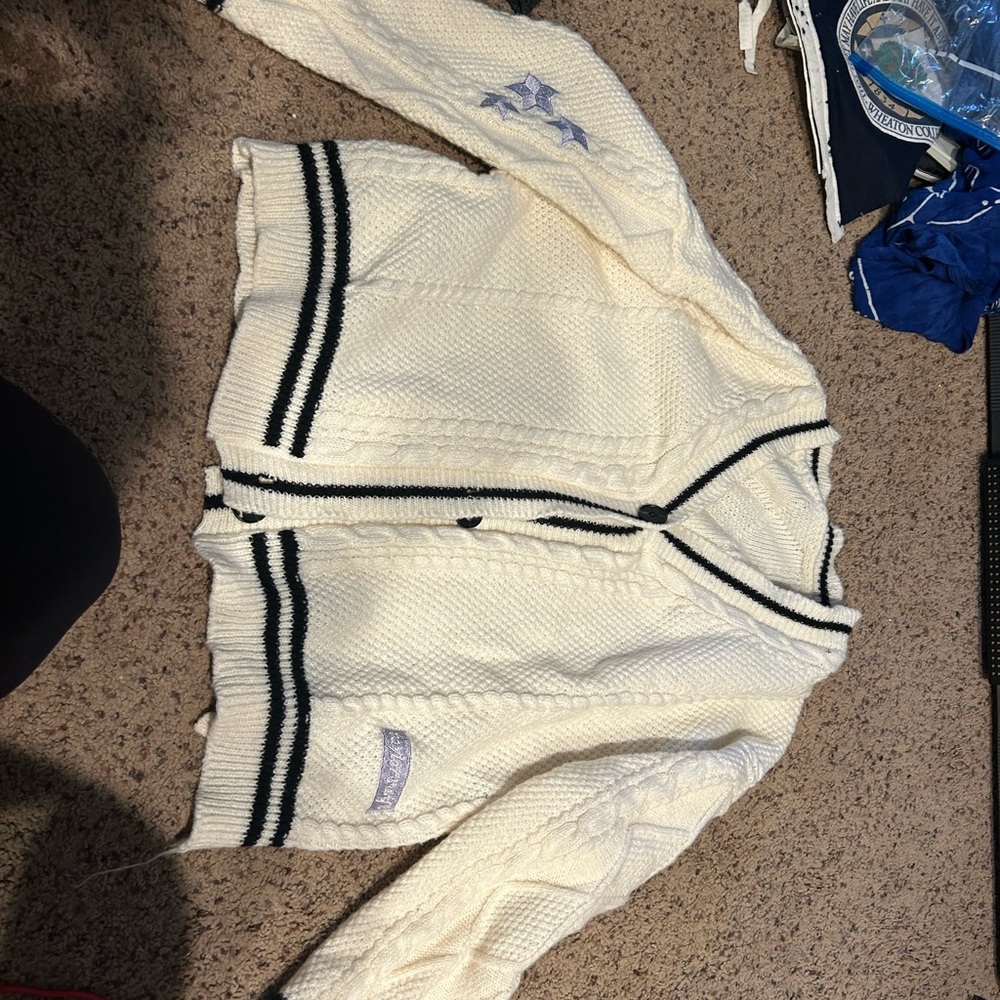 Taylor Swift Folklore Cardigan - Hand Knitted Cardigan Embroidered Star Patches